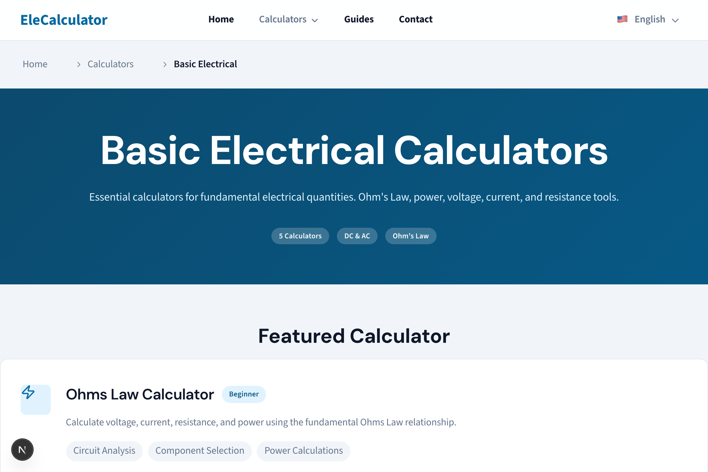 Current Calculator | Free Electrical Tool | EleCalculator